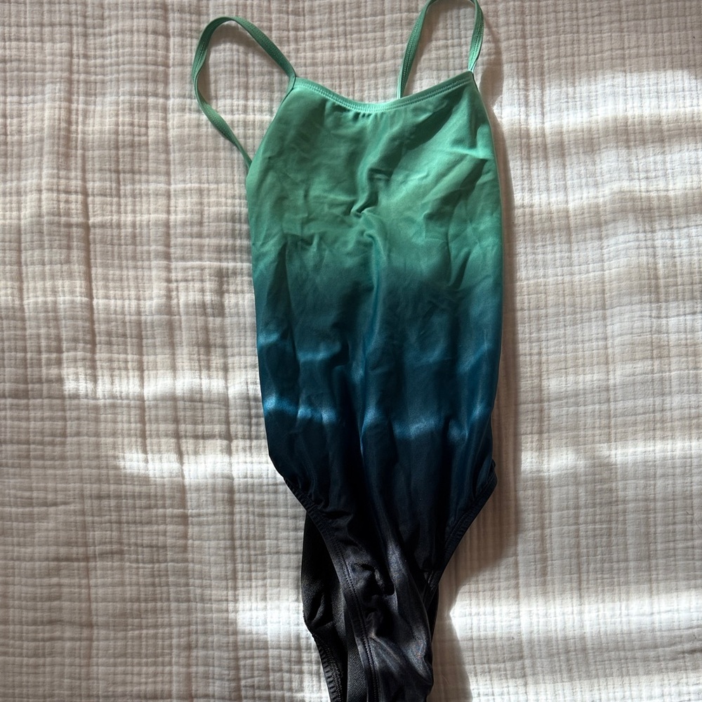 Jolyn Clothing Green and Blue Gradient One Piece Swimsuit